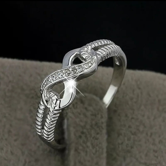 Silver Platated Infinity Ring For Women - Picture 3 of 4
